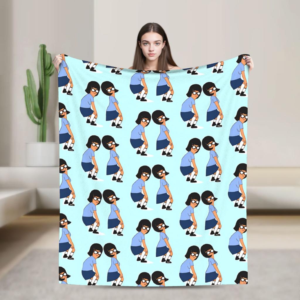 Super Warm Blankets Camping Anime Bobs Funny B-Burgers Throw Blanket Movie Flannel Bedspread For Home Decor Trend Sofa Bed Cover