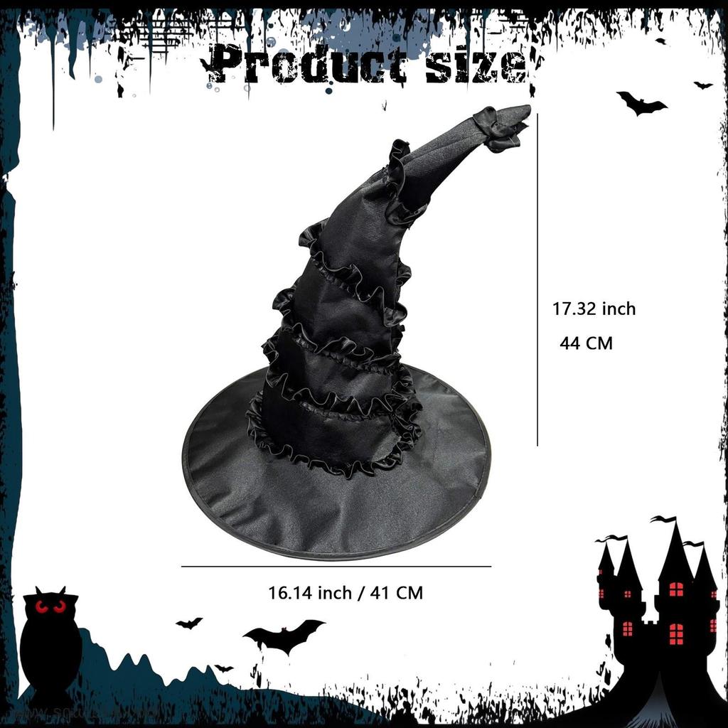 Witch Hat Satin Cap Costume Accessory for Christmas Fancy Dress Party Favors
