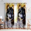 Wolf Under The Starry Sky 3d Printed Curtains For Children's Room, Bedroom, Living Room, Kitchen Curtains 2 Pieces Easy To Wash