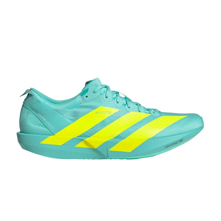 

adidas Adizero Adios 9 Flash Aqua Lucid Lemon Men Sneakers Teal Zero-Metallic JH5243 42