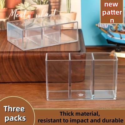 1 Stück Dreifach-Transparente Kosmetik-Acryl-Aufbewahrungsbox, Stifthalter, Make-up-Pinsel-Organizer, Kreativer Schreibtisch