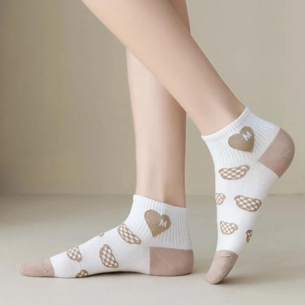 5 Pairs Polyester Low Tube Women Socks Retro Japanese Style Casual Short Sock Women Socks Sets