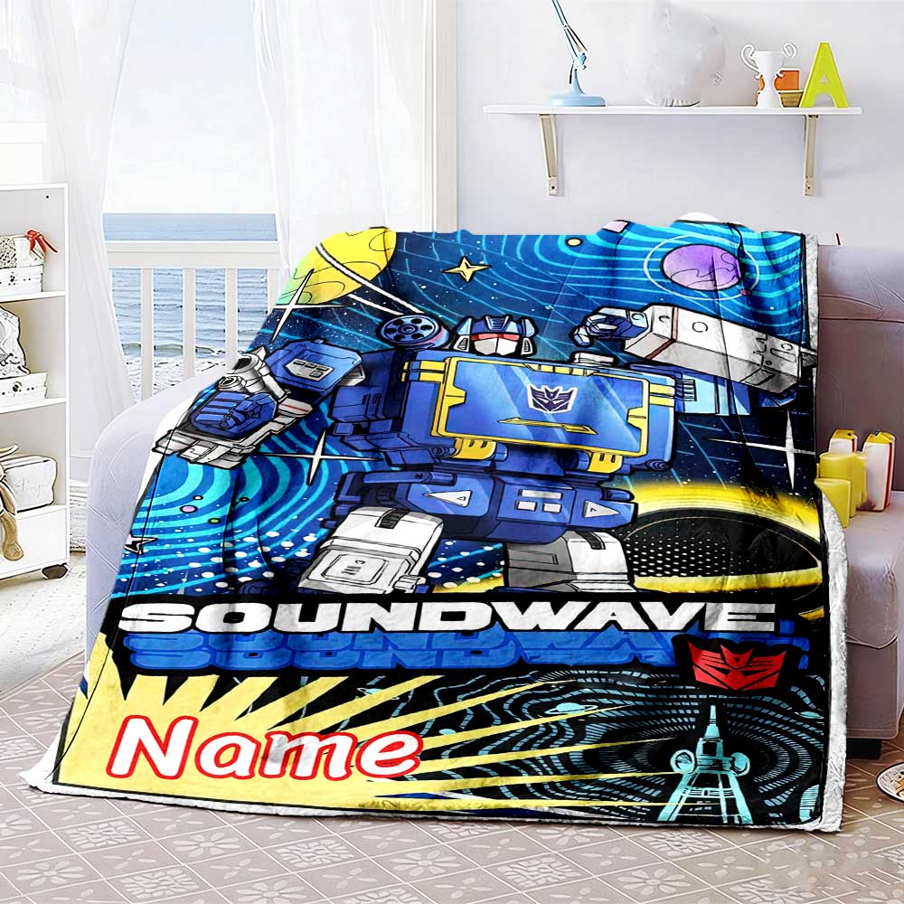 Transformers Fans Customize Text Blanket Cozy Personalized Blanket Ultra-Soft Suitable for Chair Office Office Chair Couch All-Season Use