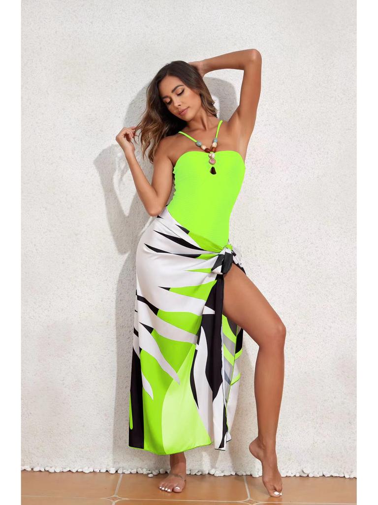 2024 Women's One-Piece Swimsuit: Slimming, Sexy, Sun Protection, Belly Covering, Gauze Skirt Bikini Set