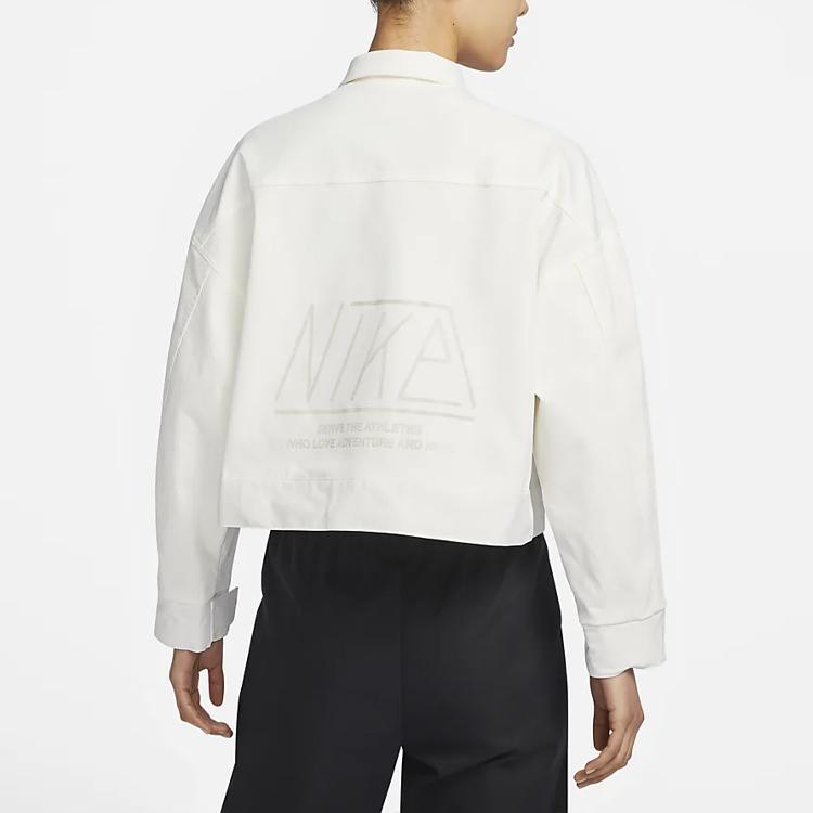 New Nike Cropped Coats Women's White FN4910-133