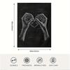 Extra Large Gothic Love Blanket 60x80 Inch - Dark Romance Heart Design, Super Soft & Cozy for Sofa or Camping, Machine Washable