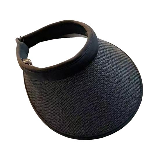 Summer Lightweight Sun Hat with Hollow Top Foldable Straw Hat And Rear Headband