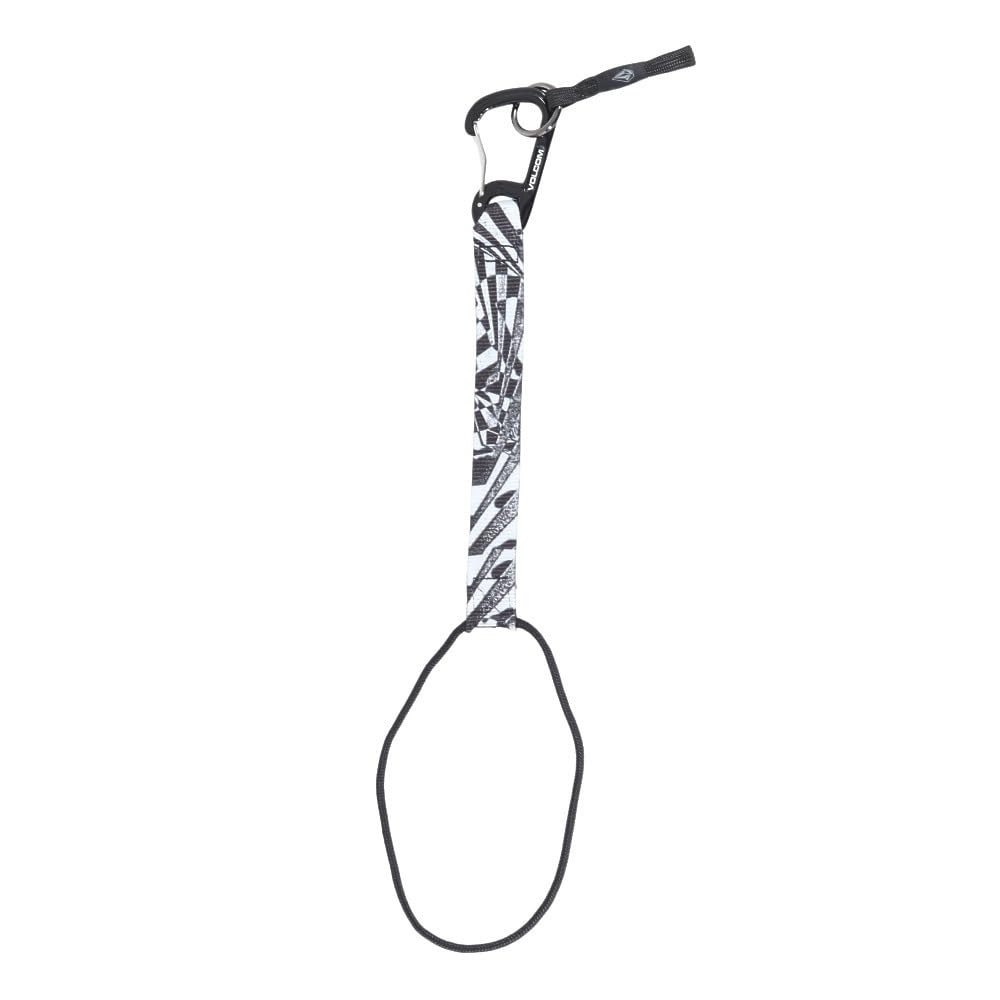 Volcom Snowboard Leash with Carabiner JP LEASH for Snowy (Board Hook) [J67524JA / CORD] Mountains, Black/White
