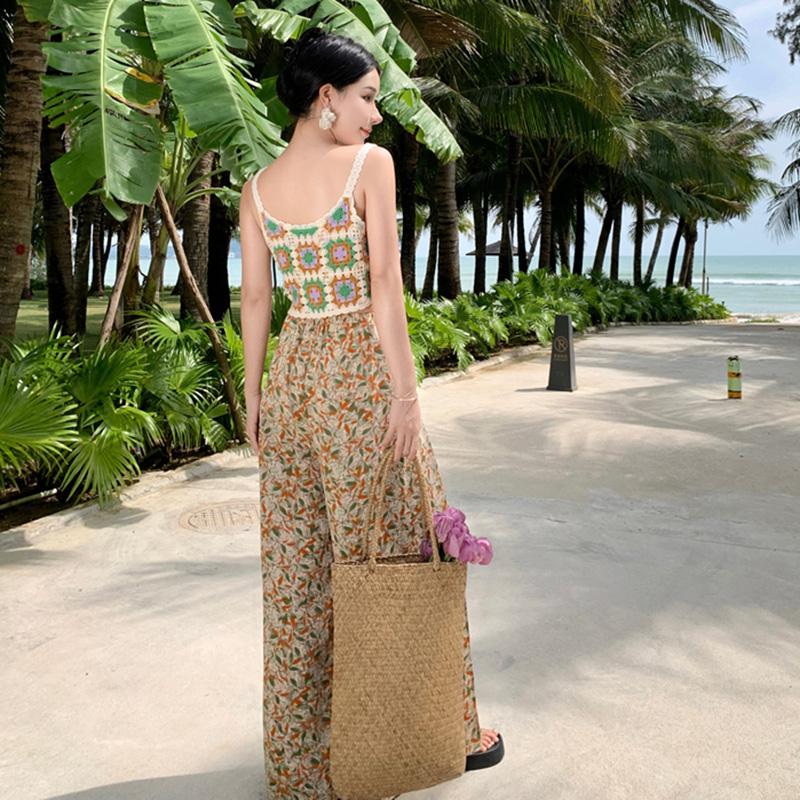 Vyšívané květinové topy pro ženy elegantní duté tílka Camis háčkované topy plážový styl bikiny podprsenky