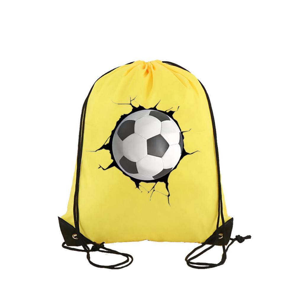 10PC Custom Text Pattern Soccer Drawstring Backpack Polyester Sports Bag Basketball Storage Oxford Fabric Sack