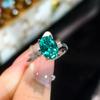 2026 Para Green Ice Flower Cut Crushed Ice Zircon Marriage Proposal Open Ring Women's Fashion Temperament Simple Wedding Ring Ring