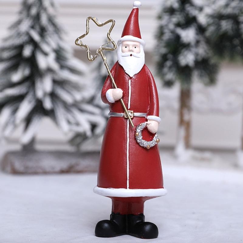 Christmas Figurine Figure Decors Resin Santa Clauses Statue Christmas Decorative Figurines Centerpieces for Holiday