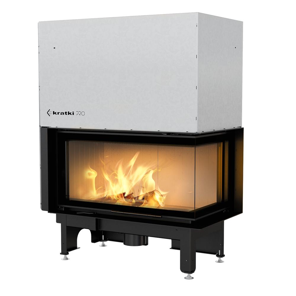 Steel Fireplace KRATKI NADIA Right 14 kW Ø 200 Lift-up