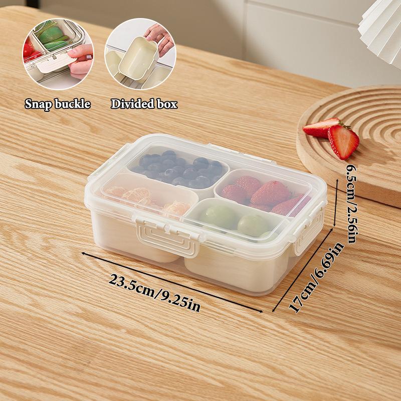 Rugged Snack Food Box Container Seasoning Divided Tray To Serve With Lid And Handle, 4/8 Snack Dividers Portable Platter