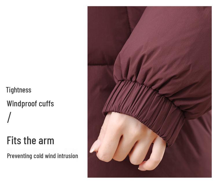 Women's 2024 Winter Stand-Collar Down Jacket, Solid Color, Thick & Warm White Duck Down Coat