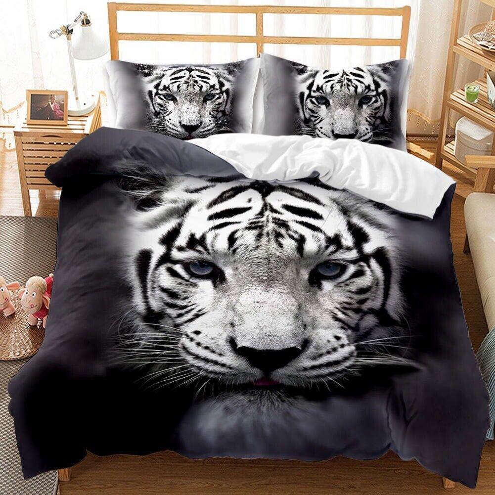 

Одеяло с животным принтом тигра, комплект пододеяльников, чехол Doona, постельное белье, одеяло, чехол Single 135x200cm