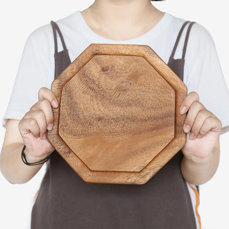 OLOEY Wooden Octagonal Serving Tray