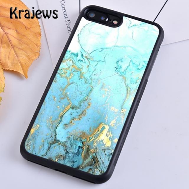 

Мягкий чехол Krajews с бирюзовым камнем и мраморным узором для iPhone 14 5 6s 7 8 plus X XR XS 11 12 13 pro max Samsung S21 S22ultra iPhone 11pro