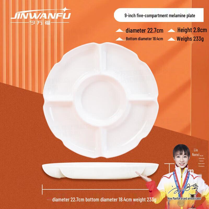 Jinwanfu Melamine Serving Plates and Compartment Platters