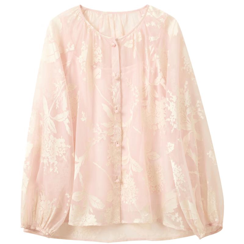 Sancai Blooming Flowers New Chinese Style Blouse S