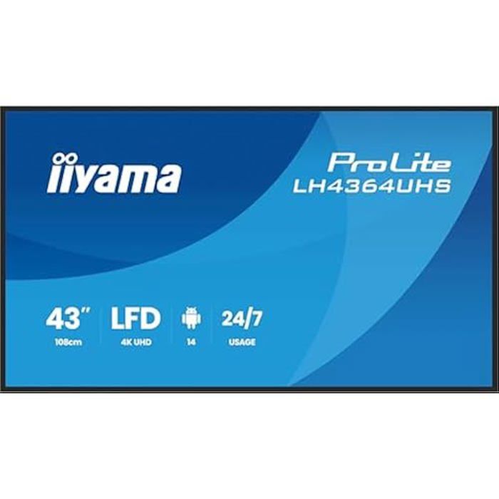 Digital Display Screen - IIYAMA - Prolite LH4364UHS-B1AG - 4K UHD - 43 Inch - Android 14 OS