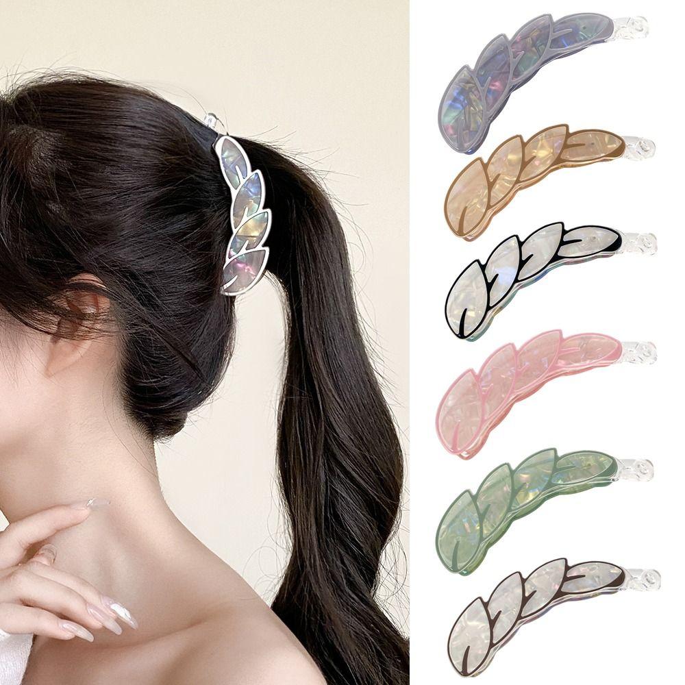 New 10cm Banana Hair Clips Acrylic Colorful Leaves Ponytail Clip Hair Accessories Grip Clips The Back of The Head Claw Clip