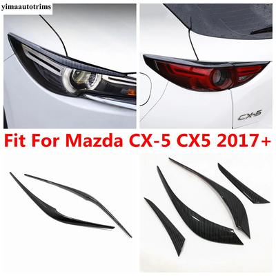 Vorderlicht Augenbrauenleiste / Rückleuchten Augenlid Dekoration Abdeckung Zierleiste Karbonfaser Zubehör Für Mazda CX-5 CX5 2017 -