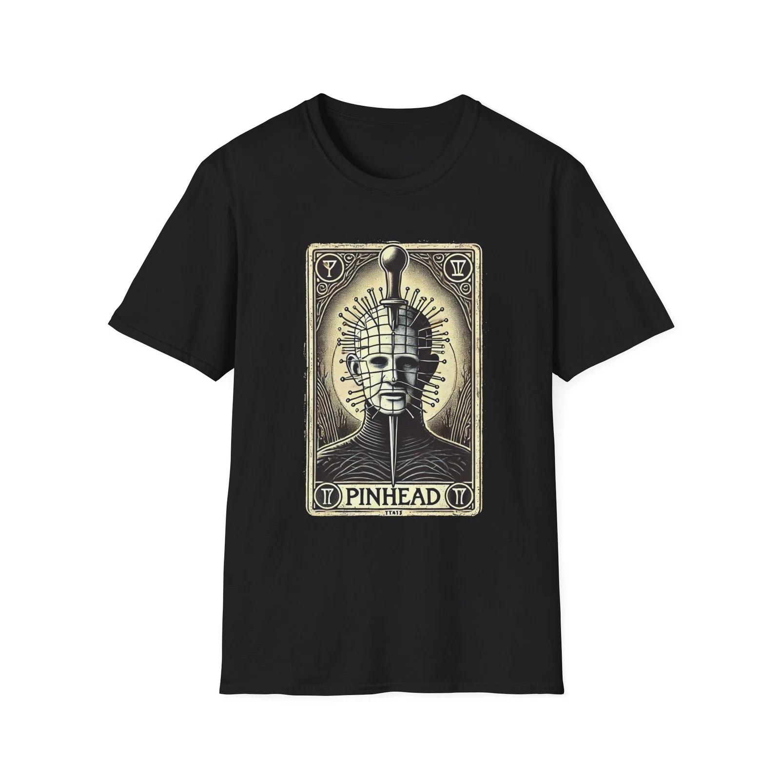 Футболка с картой Таро Pinhead – Хэллоуин Хоррор Оккультная футболка XXXL