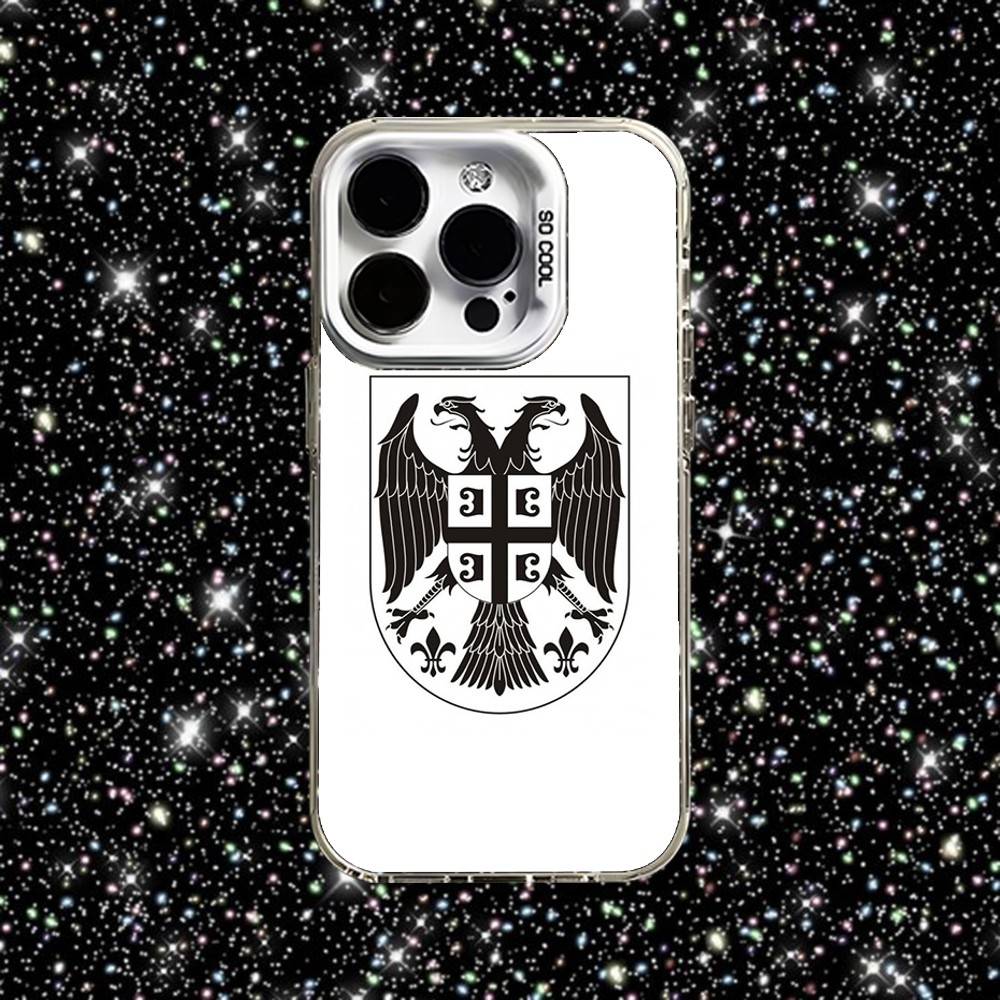 Serbien Flagge Handyhülle Für iPhone 16,15,14,13,12,11,Pro,XS,Max,Plus,Mini,SE Weiß Candy Matt Stoßfeste Hülle