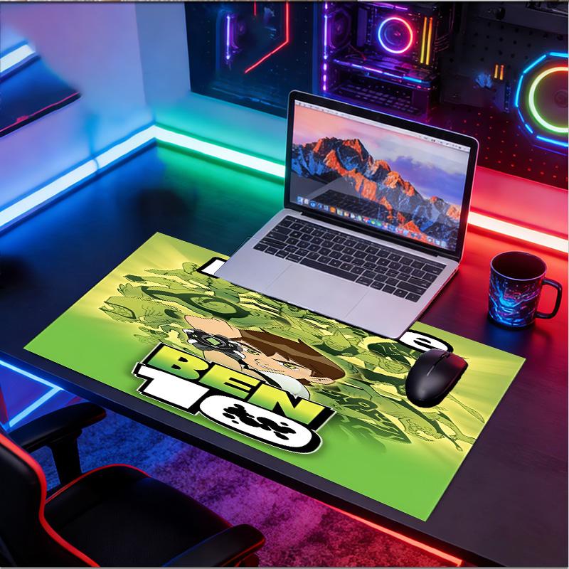 Custom Name Personalized Ben 10 Cartoon Pattern Mousepad, Laptop PC Desk Mat, Decorative Desk Mat for Home Keyboard Pad Gift