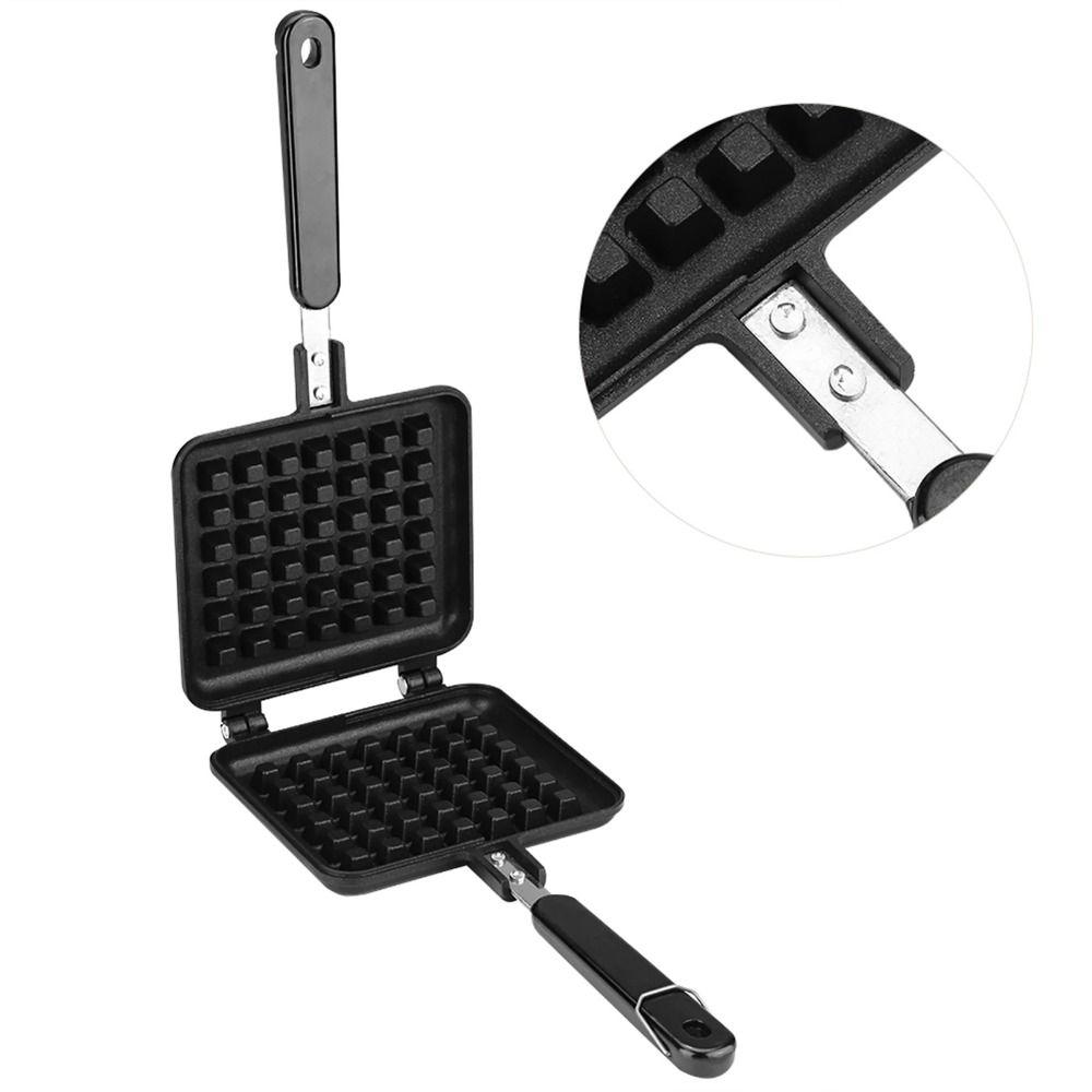 Long Handle Waffle Baking Mold Cast Aluminum Waffle Maker Machine Toast Frying Pan  Baking