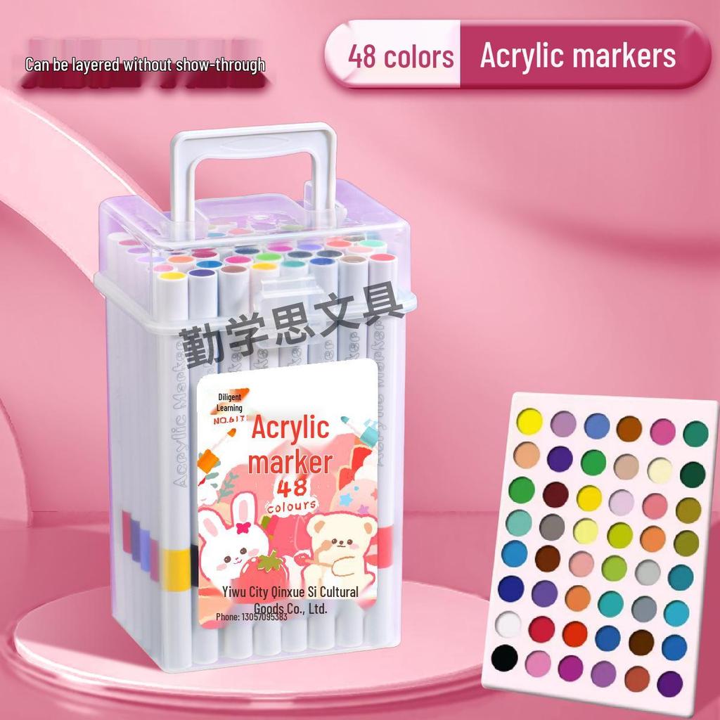 Acrylic Markers & Washable Colored Pencils Set - Non-Bleeding, Layerable Colors, Ideal for Kids and Students, Kindergarten Use