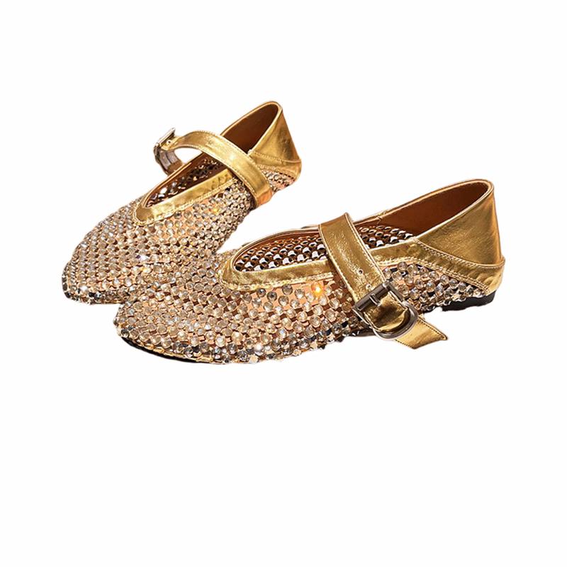 Fashion Trend Women Round Toe Sandals New Comfortable Rhinestone Shoes for Women Slip On Anti-slip Lightweight Sandals Zapatos De Mujer