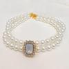 Pet Collar Adjustable Gem Cat Pearl Necklace Set with Diamond Elastic Pet Accessories