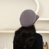 New Autumn and Winter Old Men's Hat for Women Knitted Versatile Warm and Casual Rabbit Fur Thickened Fashionable Wool Pot Hat Grandma Style