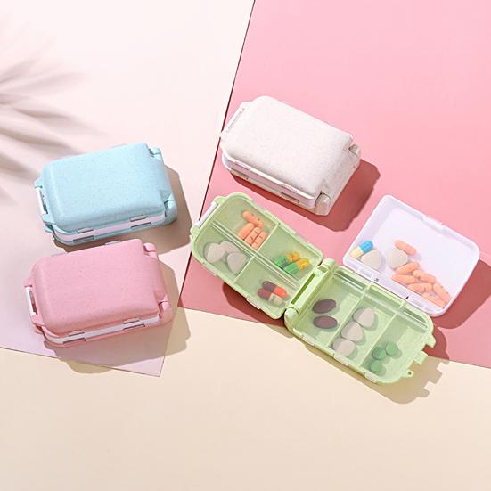 Storing Independent Inner Durable 8-grid Waterproof Portable Folding Tablet Sub-packing Organizer Box Pill Storage Holder