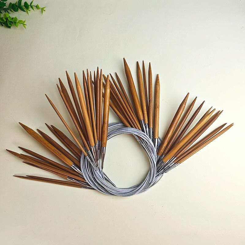 Bamboo Steel Circular & Straight Knitting Needles for Sweaters, Scarves, & Sleeves