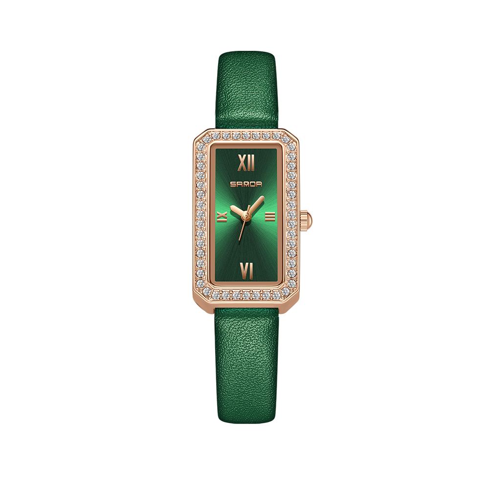 Luxury Fashion Women Quartz Watch Green Dial Student Ladies Diamond Watches for Woman Waterproof Wristwatches Reloj Mujer