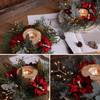 1PC Christmas Tabletop Decor Candle Ring Mini Wreath Candle Wreath Dining Table Decoration