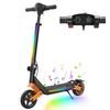 K6 Kids Electric Scooter 150W 2.6Ah 6.5'' Solid Tires Bluetooth Speaker LED Lights Foldable & Height Adjustable 16KM/H Max Speed 7-9KM Range for kids