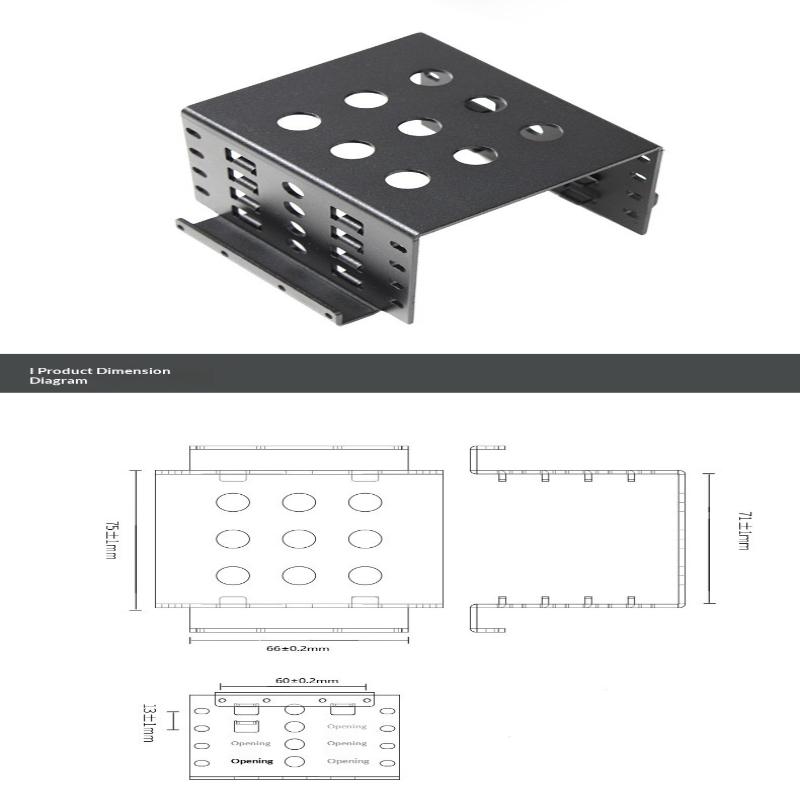 4 Bay 2.5 Inch To 3.5 Inch Ssd Hard Drive Enclosure Caddy Chassis Internal Mounting Adapter Bracket Aluminum Alloy Tray Holder
