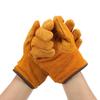 Heat Resistant Gloves Calf Leather Polyester Hand   BBQ Grill Oven Mitts Short Type