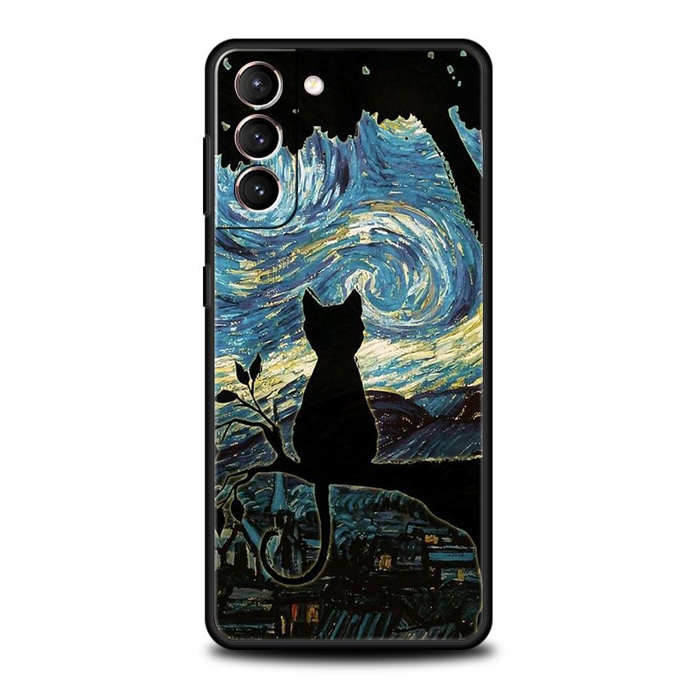 

Милий чохол для телефону Black Cat Cartoon для Samsung Galaxy S24 S23 S22 S20 Ultra S21 FE 5G S10 S9 Plus S10E S8 20 М’яка силіконова накладка Samsung S10e