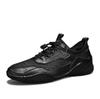 Men's Breathable Casual Shoes Fashion Bean Shoes Male Cross-Border Slip-On round Toe Rubber Bottom Leisure Footwear Large Size