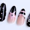 1 Set Almond Press on Nails Star Striped Dot Bow Rhinestone French Tip Stick-on Fake Nails Salon Quality 3D Charm Women Glue on False Nails
