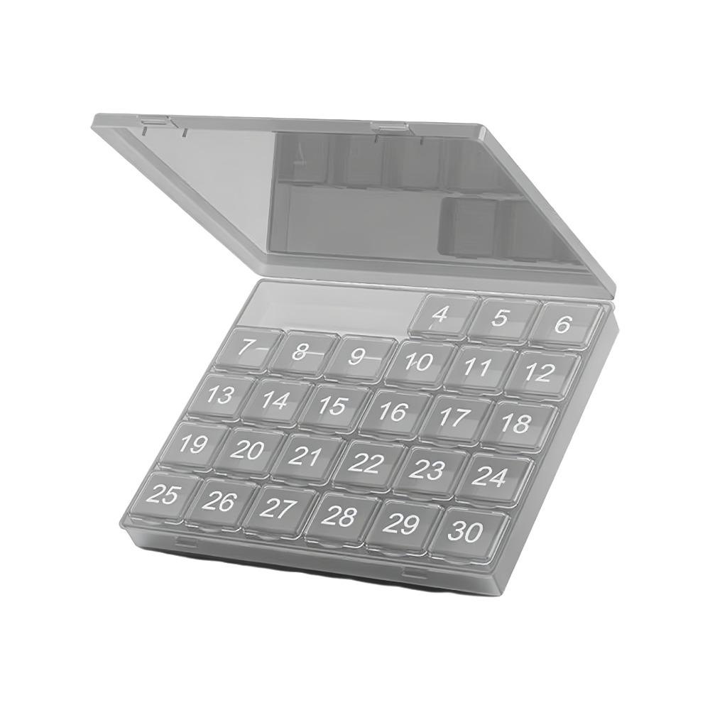 Transparent Portable Storage Box Squeeze-to-Open Daily Medcine Container Supplement