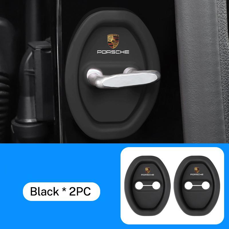 AFEBO1 Car Door Lock Buckle Protection Cover Elastic Anti-Collision For Porsche Cayenne Macan 911 Panamera 718 Taycan 918-Spyder 928 96