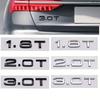 1 szt. 3D ABS 1.8T 2.0T 3.0T Litery Emblemat Tylna Klapa Bagażnika dla A3 A4 A5 A6 A7 A8 Q2 Q3 Q5 Q7 Q8 Naklejka Akcesoria Stylizacyjne