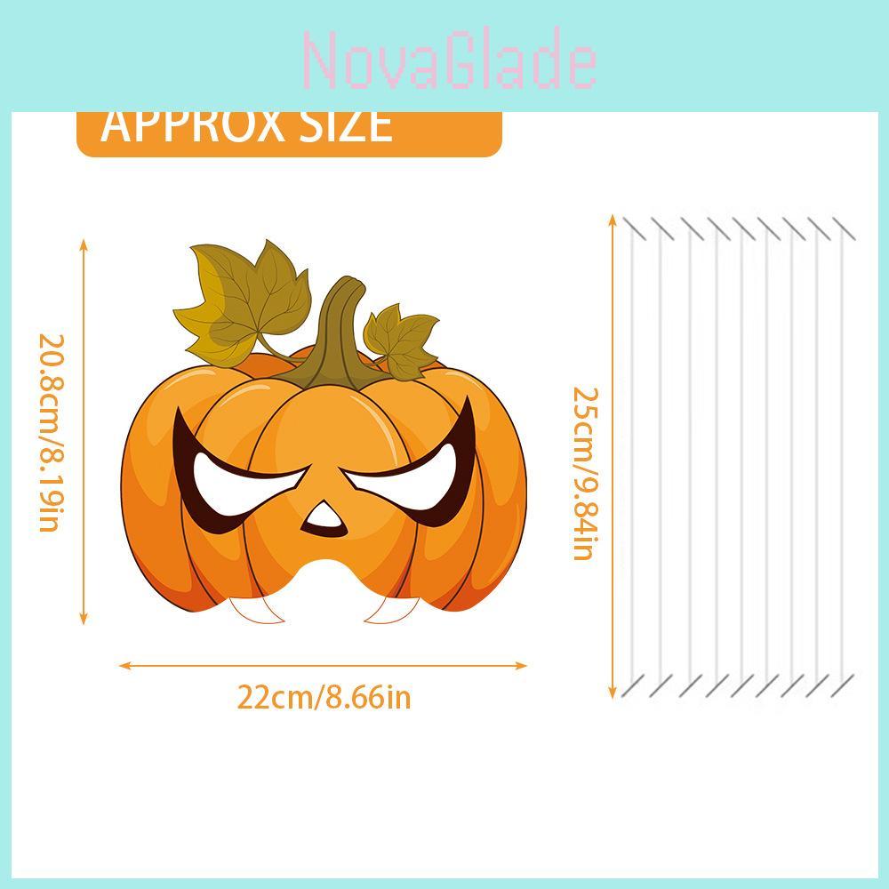 Pumpkin Face Mask Party Decor For Thanksgiving Celebration With Paper Materials 6pcs Set