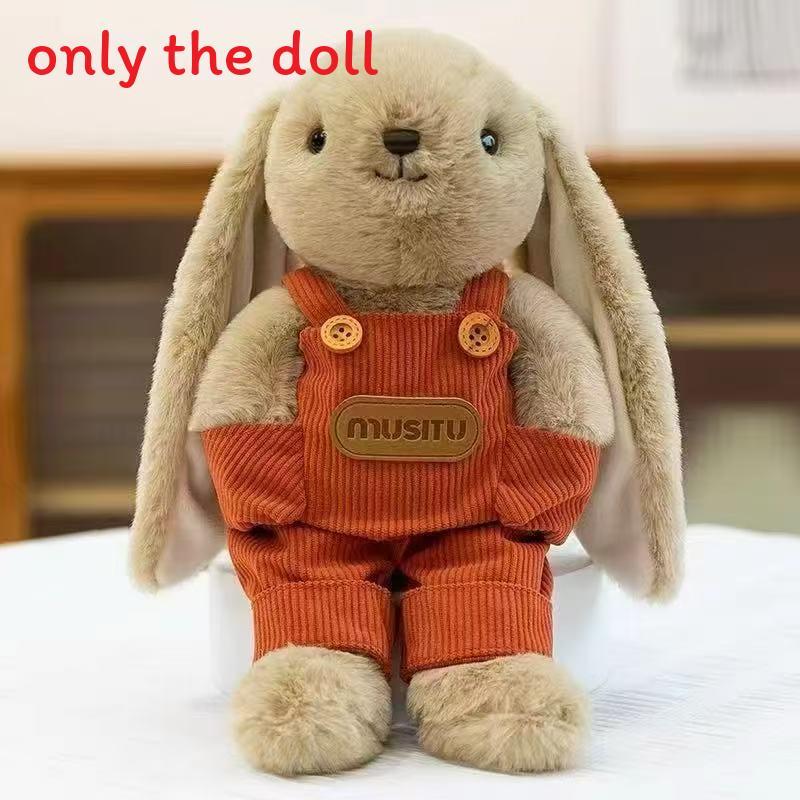 

Cuter Fragrant Rabbit Plush Doll With Dress And Bow Decoration For Kids Play Overalls